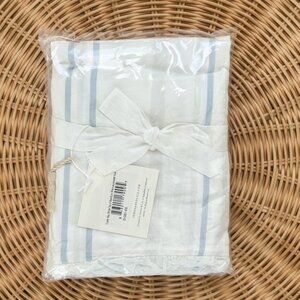 NEW Serena & Lily Oyster Bay Stripe Sateen Euro Pillow Sham-Sky/Coastal Blue